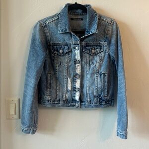 Vigoss Classic Blue distressed Denim Jacket size medium
